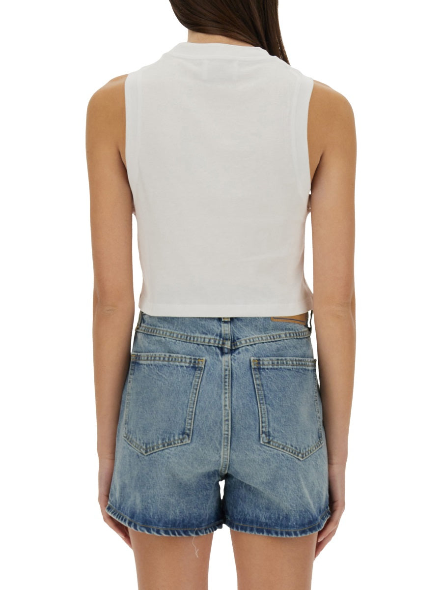 MOSCHINO JEANS Cropped Top with Print - Size S