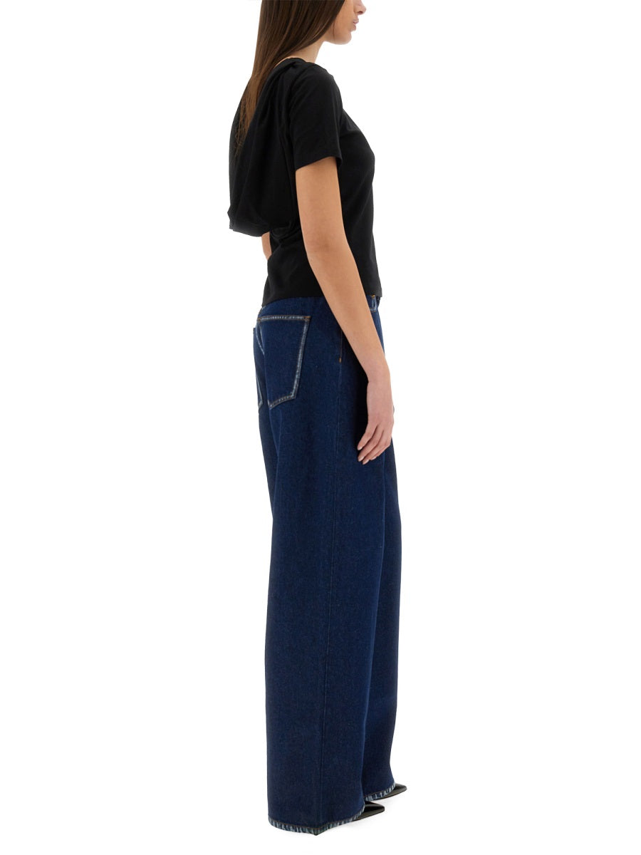 NINA RICCI Slim Fit T-Shirt with Back Neckline - Size S