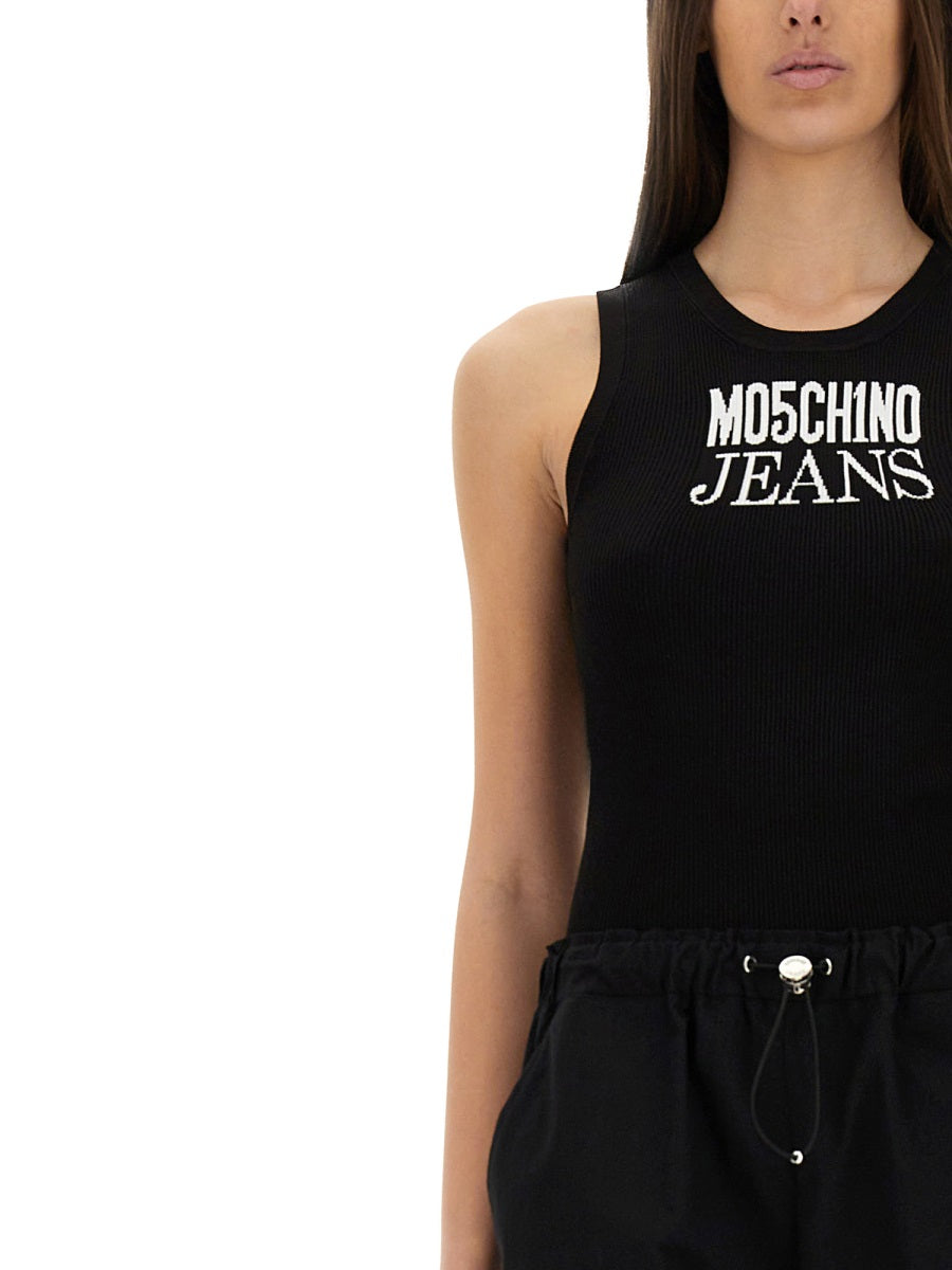 MOSCHINO JEANS Slim Fit Logo Top for Women - Size S