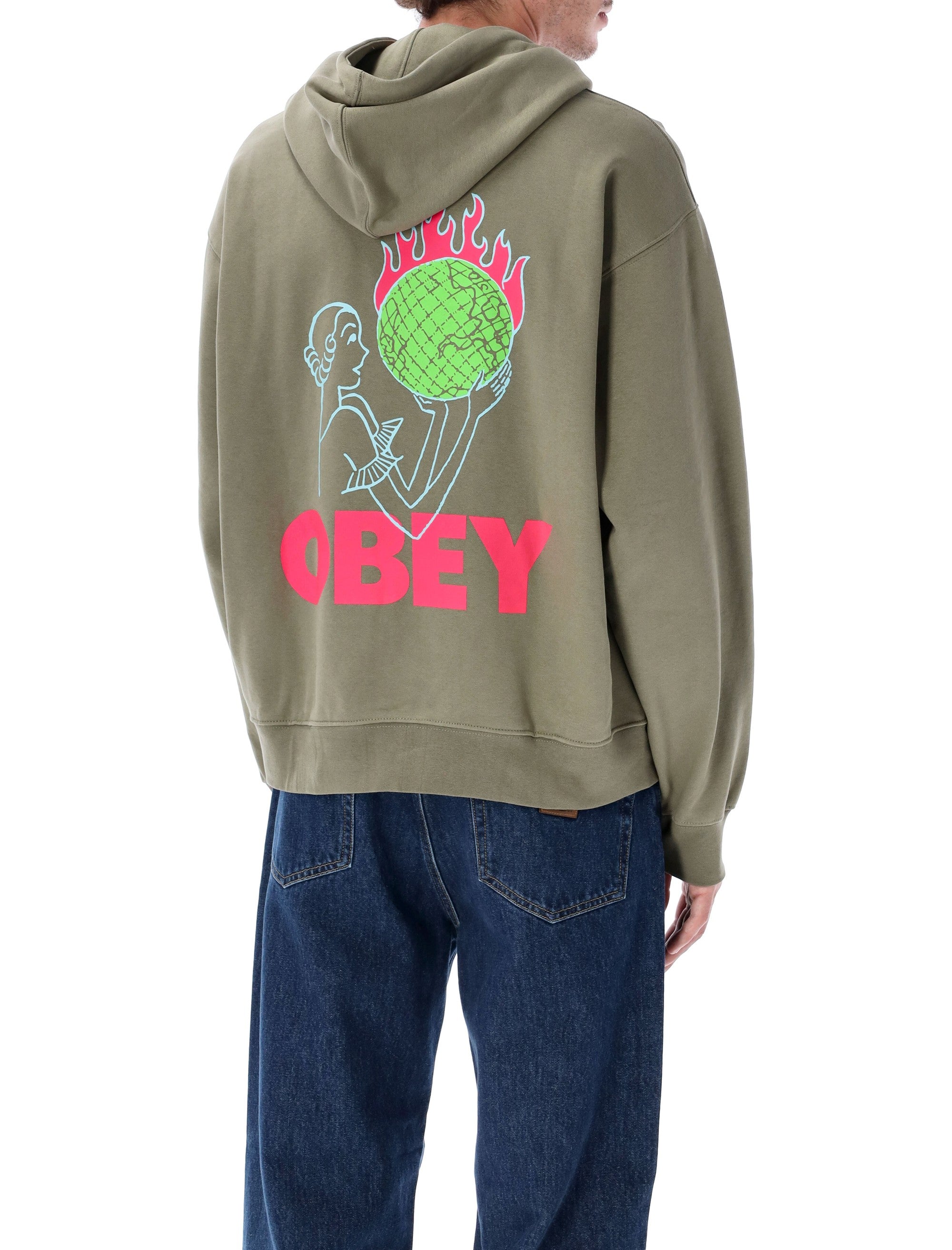 OBEY World in Flames Premium Hoodie - Relaxed Fit