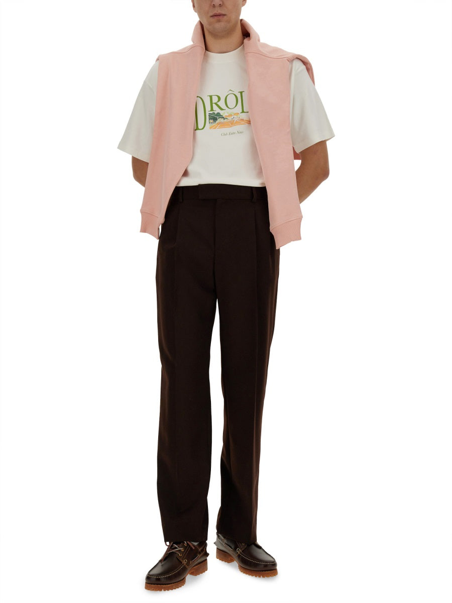 DRÔLE DE MONSIEUR Men's Tennis Court Print T-Shirt - Size L