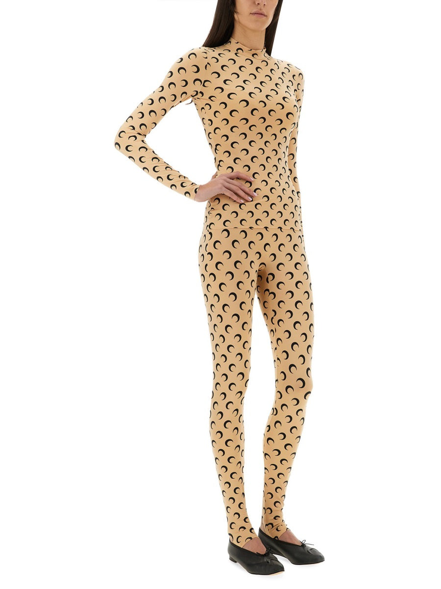 MARINE SERRE Slim Fit Moon Turtleneck T-Shirt - Women’s S