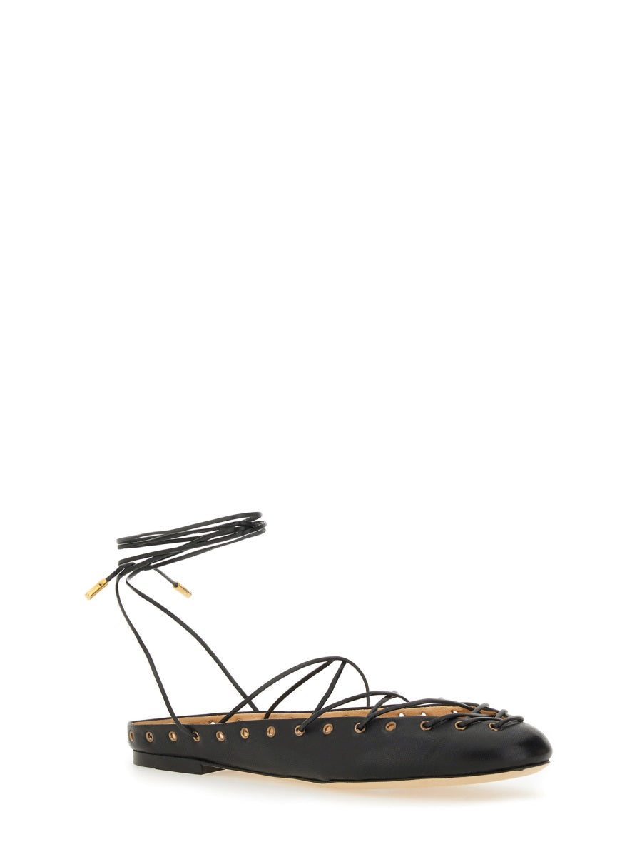 CHLOÉ Elegant Ballerina Flats with Ghillies Design