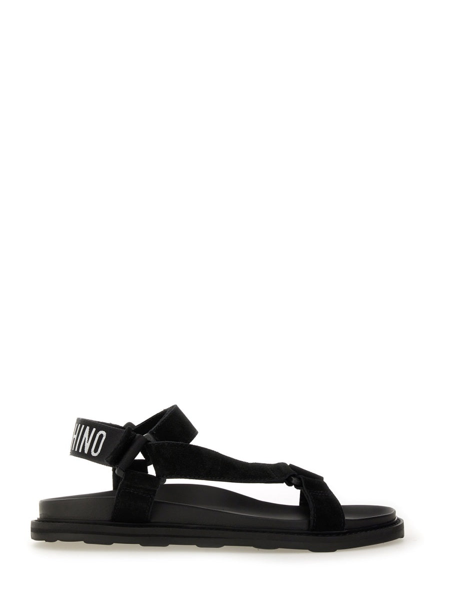 MOSCHINO Logo Leather Sandals for Men