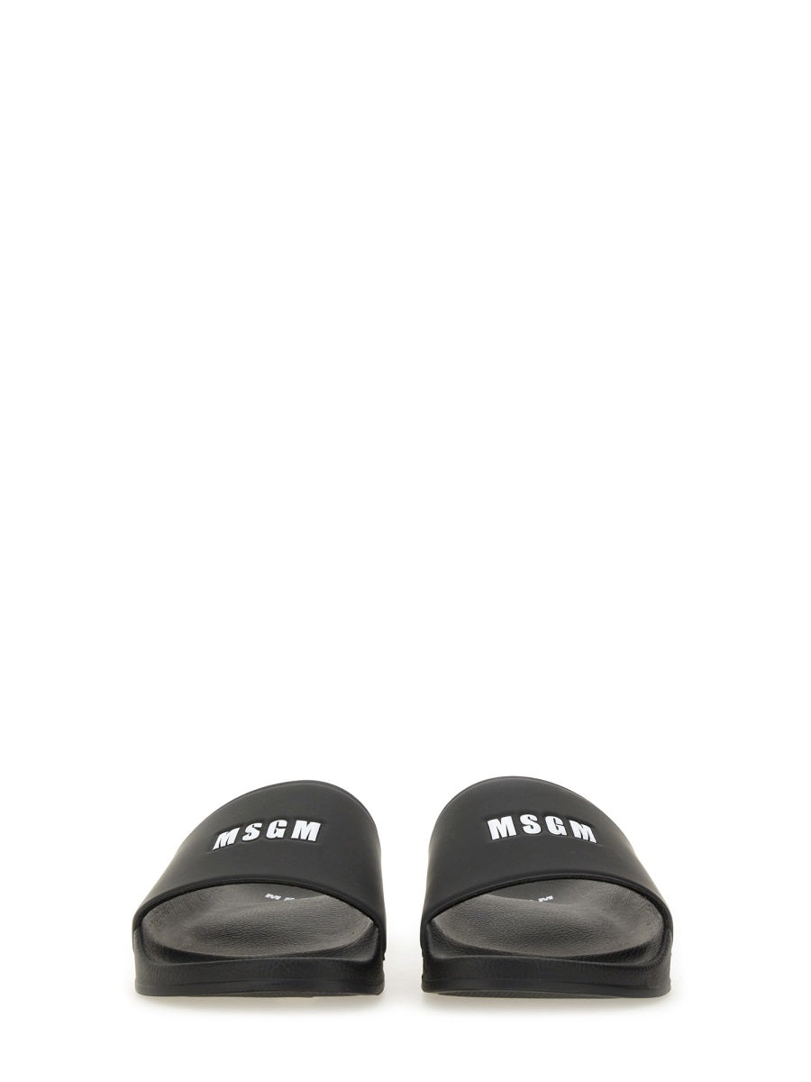 MSGM Sleek Slide Sandal with Logo