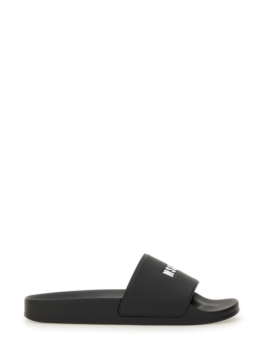 MSGM Sleek Slide Sandal with Logo