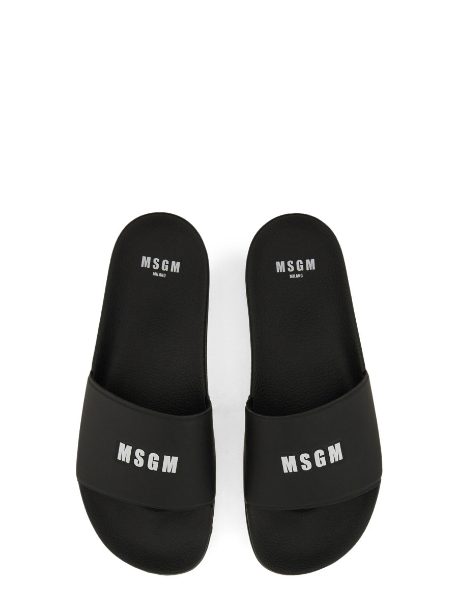 MSGM Sleek Slide Sandal with Logo