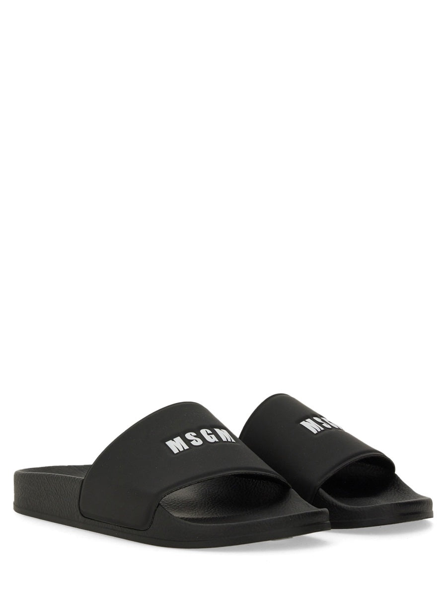 MSGM Slide Sandal with Logo