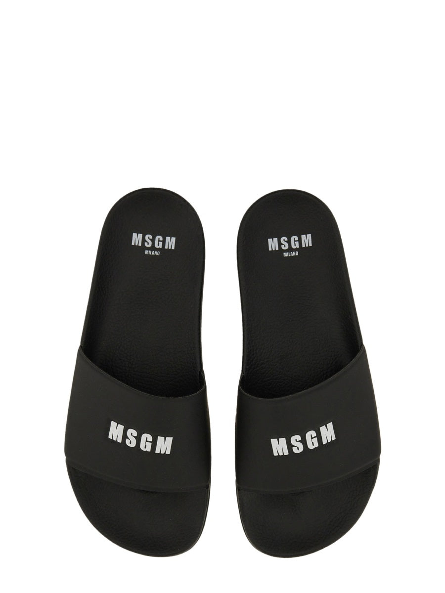 MSGM Slide Sandal with Logo