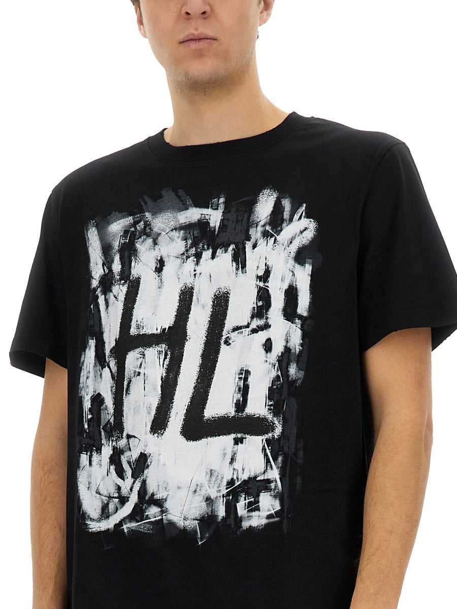 HELMUT LANG Scribble Graphic T-Shirt - Size L