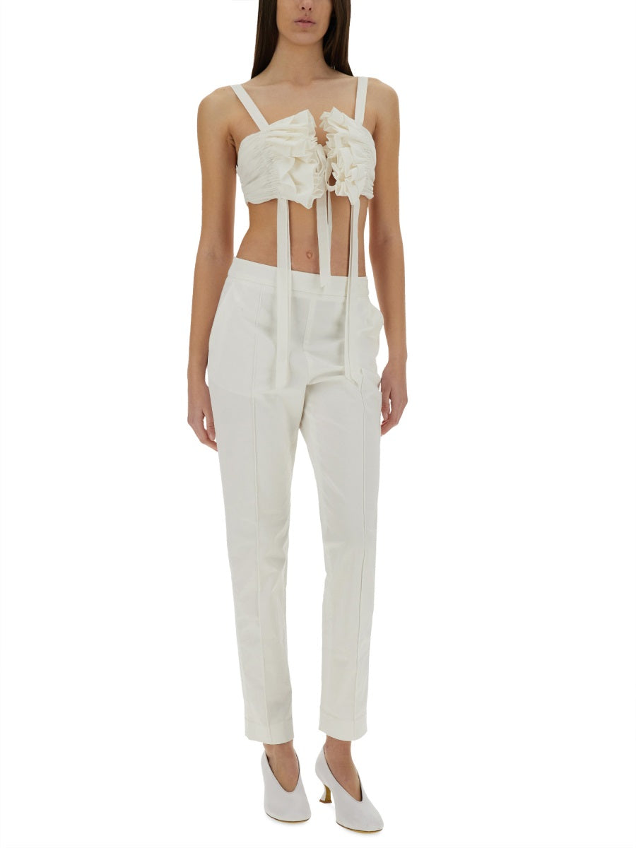 MOSCHINO Cotton and Silk Sail Crop Top - Size 40 IT