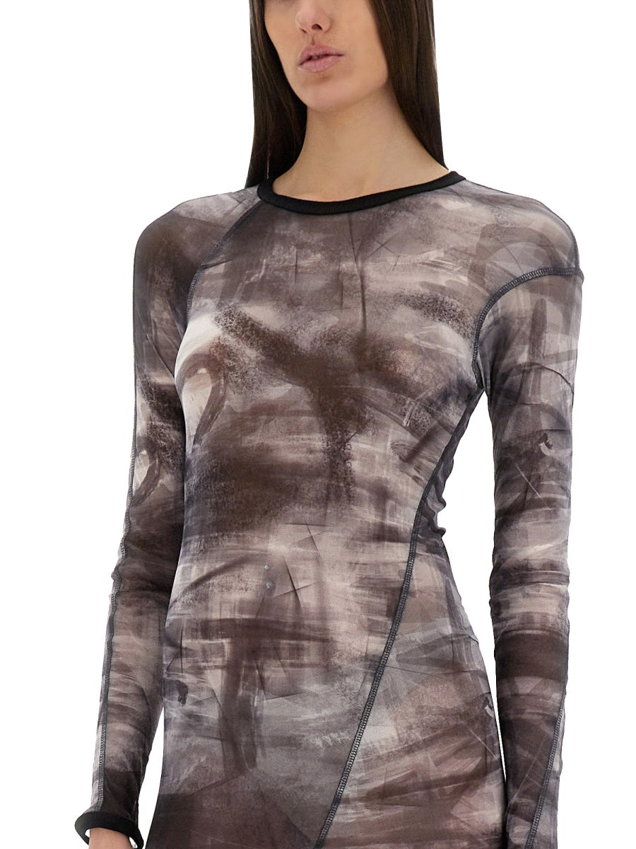 HELMUT LANG Scribble Twisted Slim Fit Dress - Size S