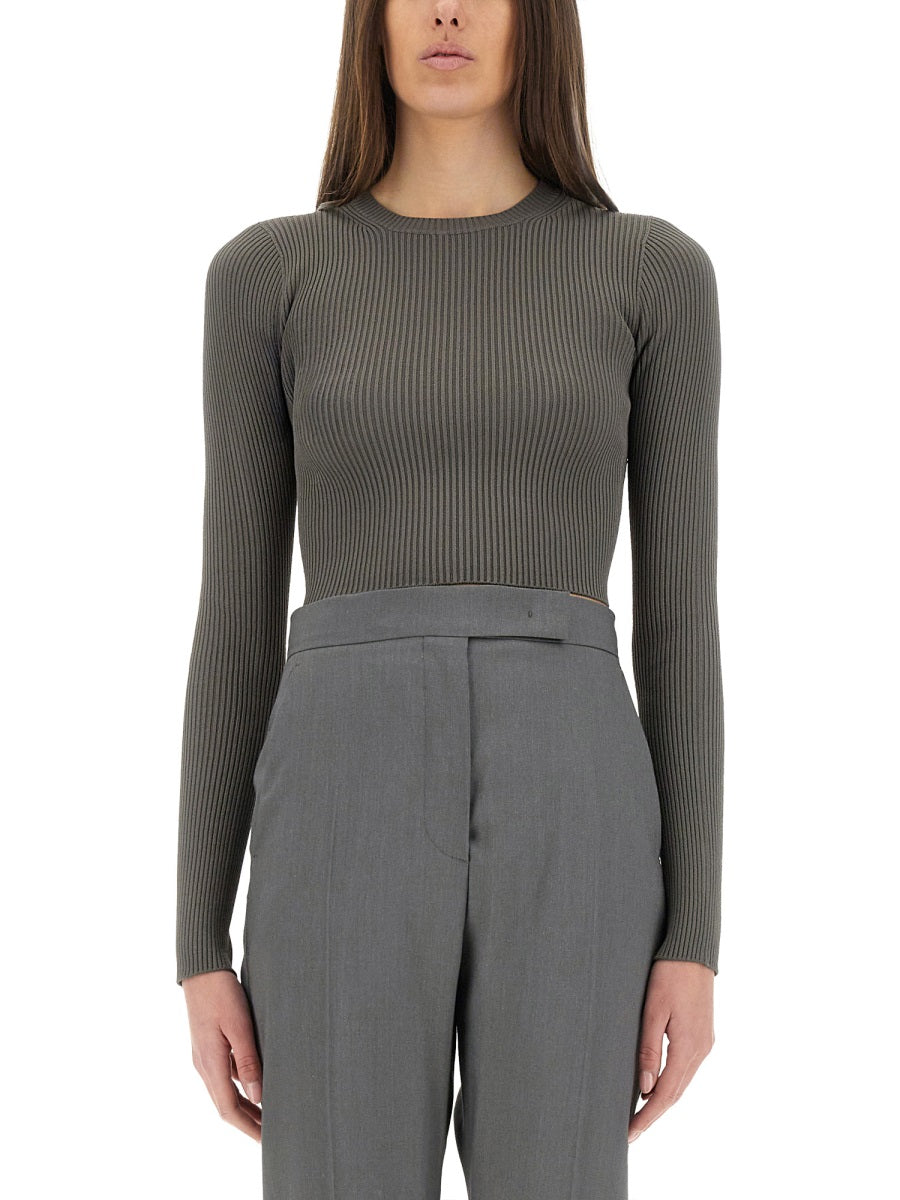 MAX MARA Slim Fit Viscose Crepe Crop Top - Size S