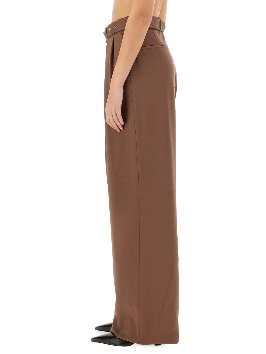 DRIES VAN NOTEN Wide-Leg Pants with Belt - Size 38