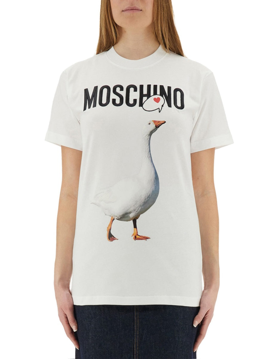 MOSCHINO Regular Fit Goose T-Shirt - Size S