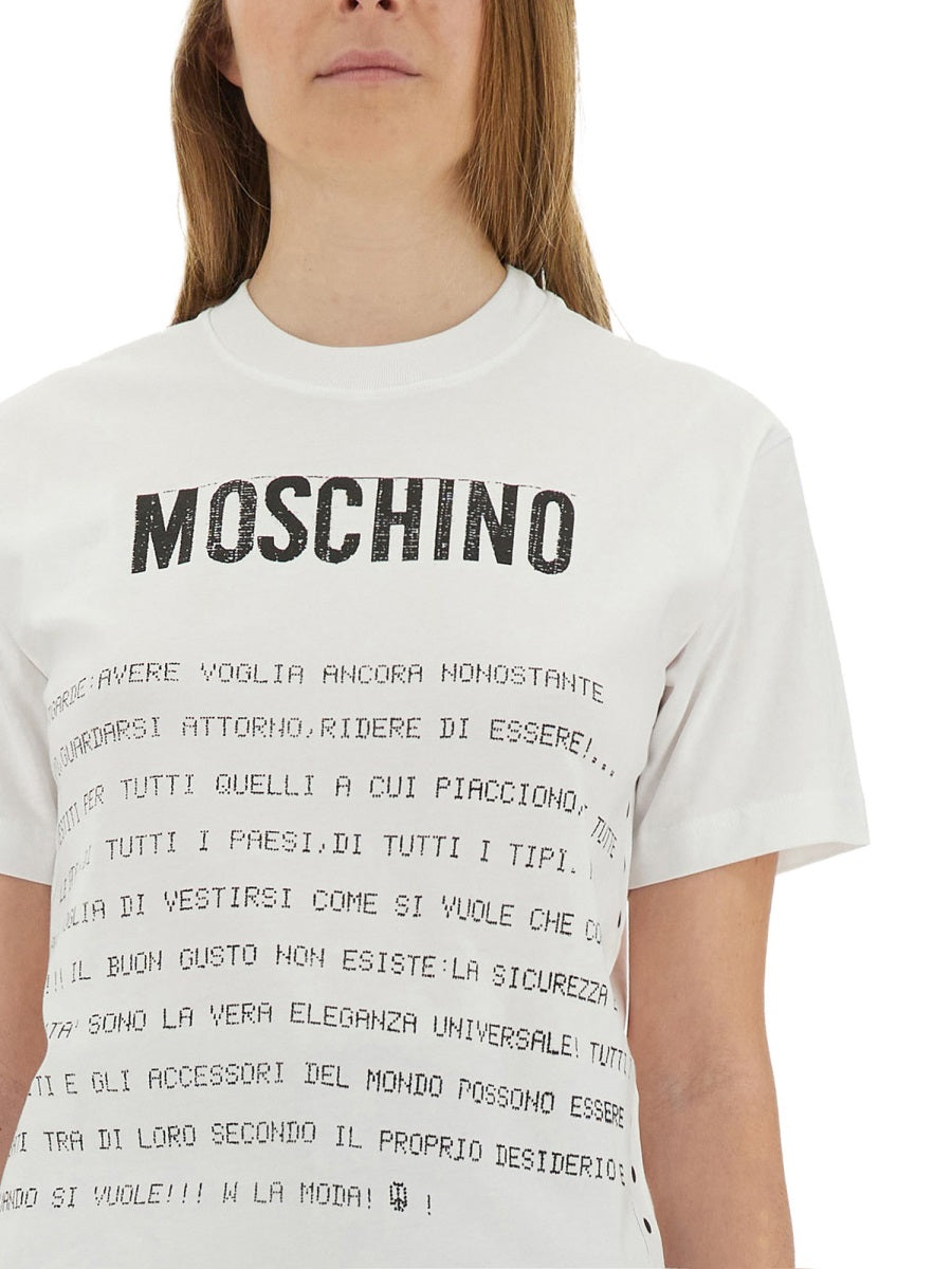 MOSCHINO Regular Fit T-Shirt with Graphic Print - Size S