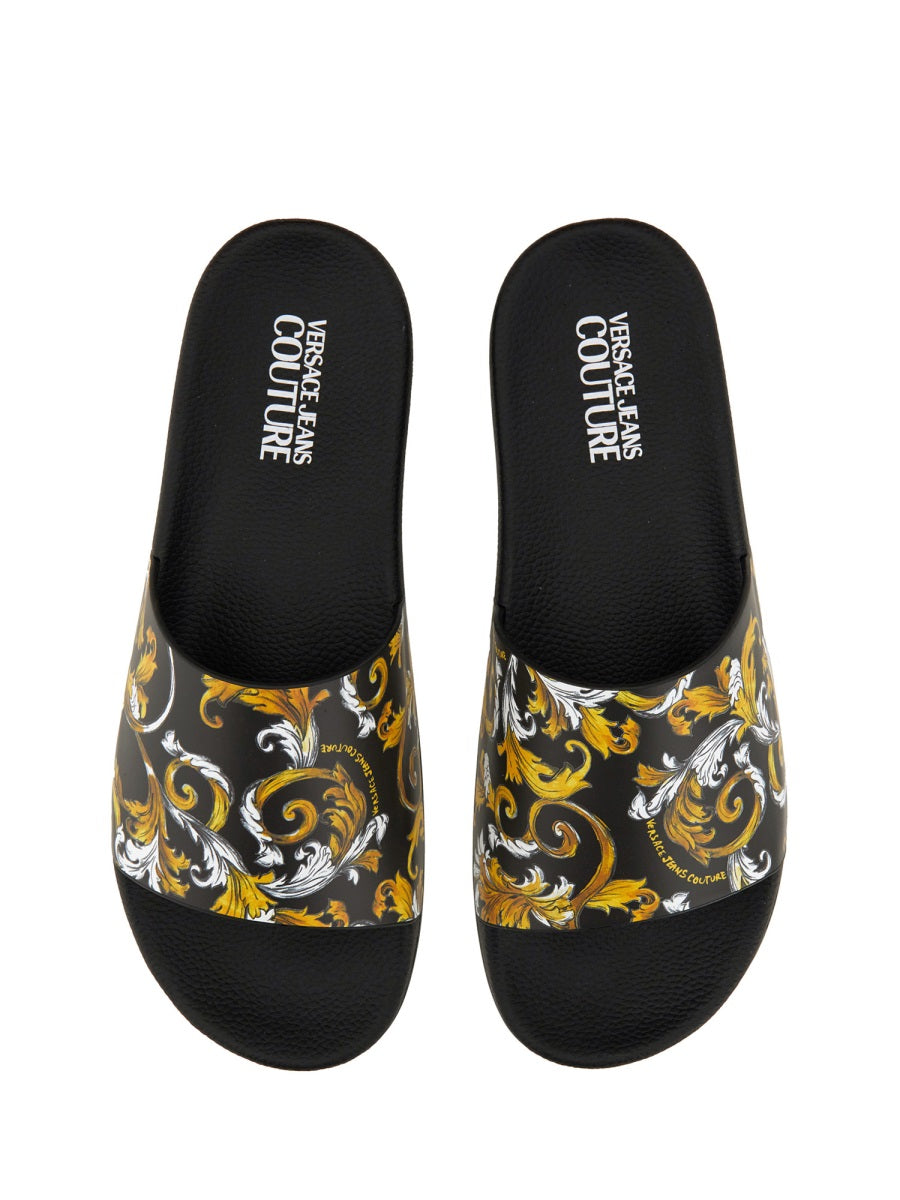 VERSACE JEANS COUTURE Slide Sandal with Logo for Men
