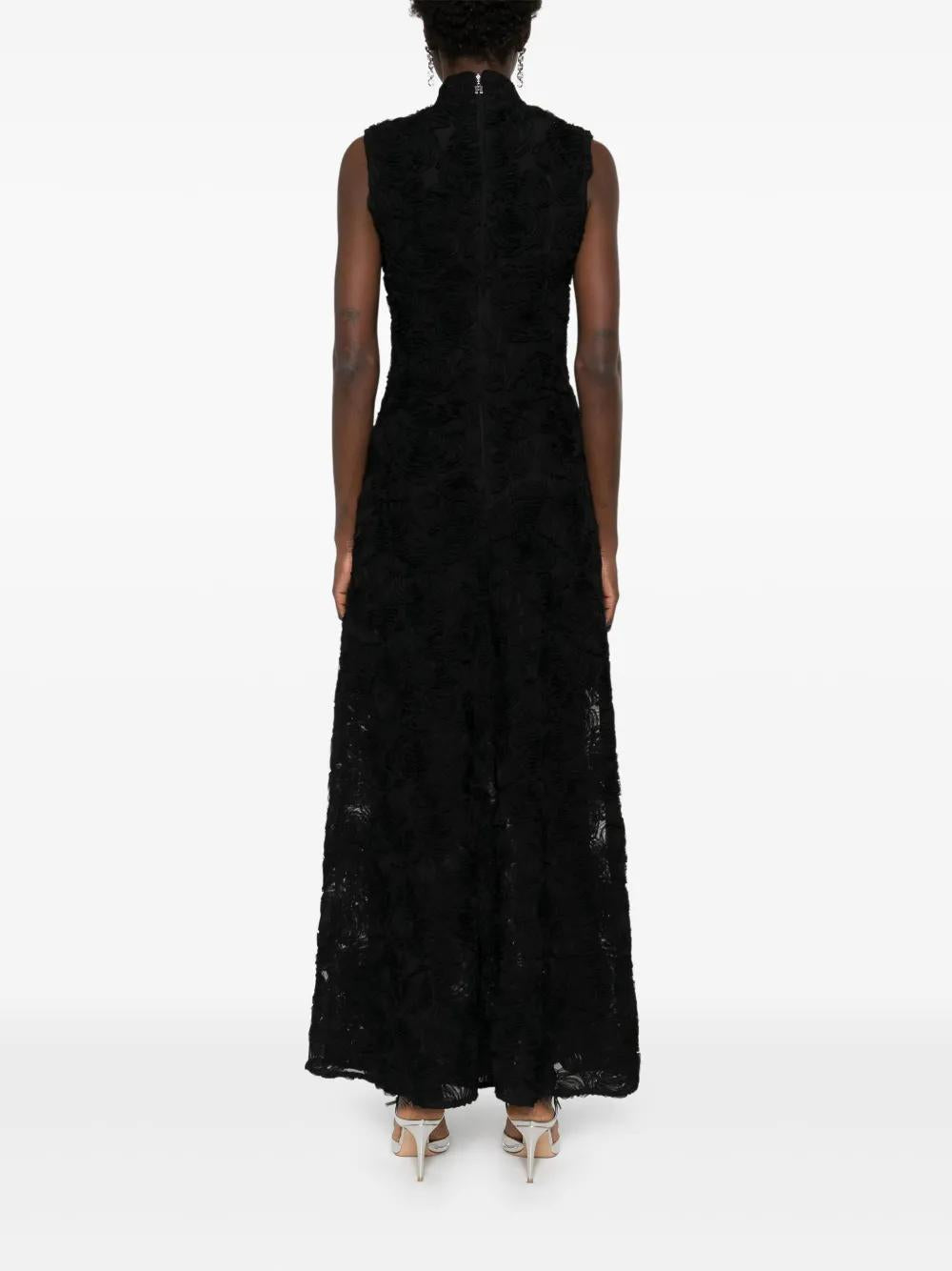 ROTATE BIRGERCHRISTENSEN Elegant Floral Mesh Maxi Dress