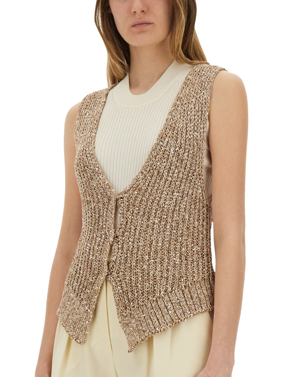 ALYSI Slim Fit Vest with Sequins - Size S