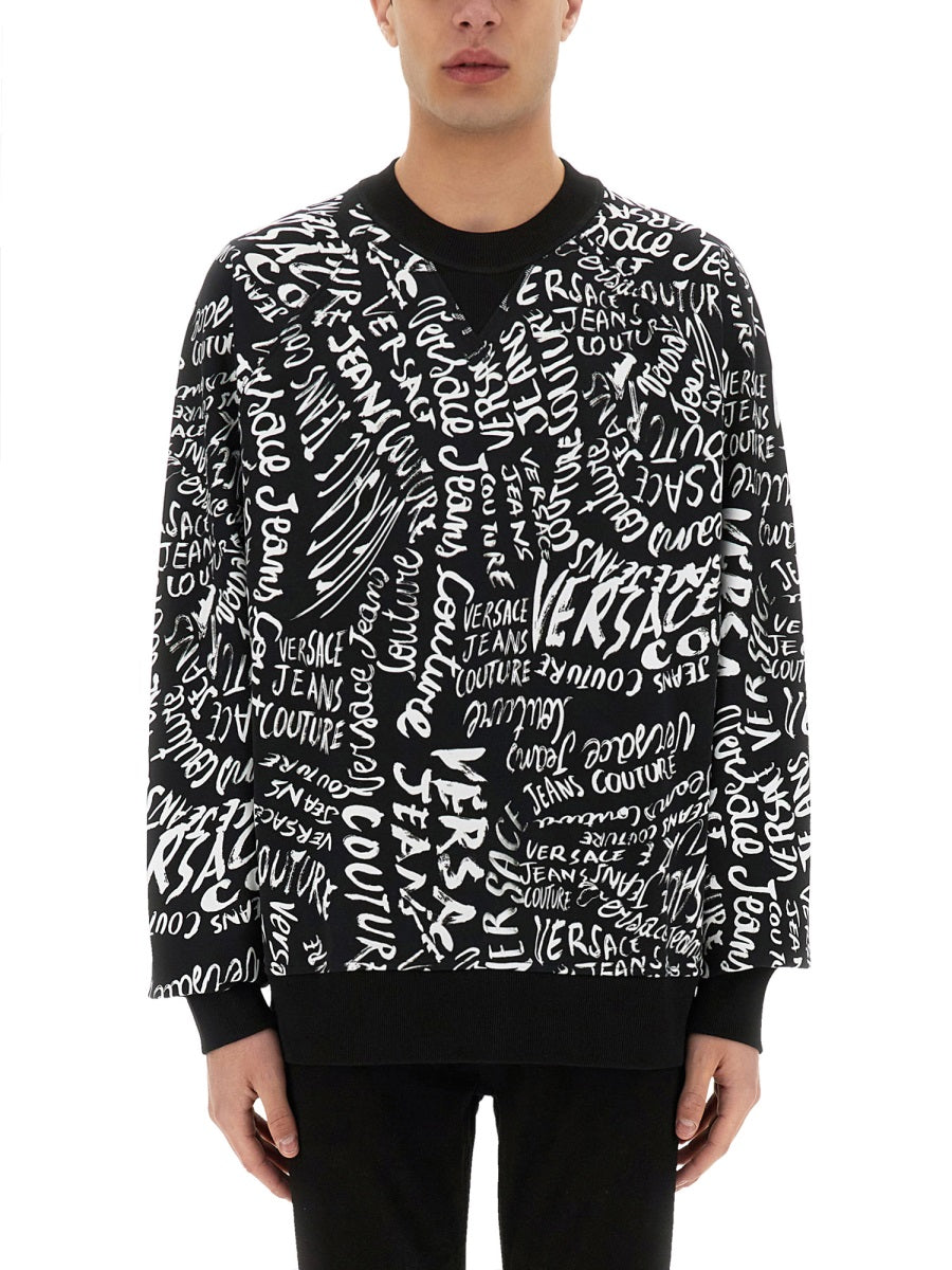 VERSACE JEANS COUTURE Men's Logomania Print Sweatshirt - Size L