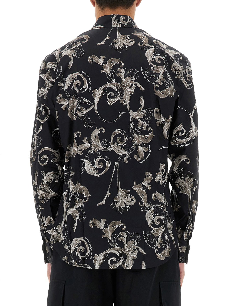 VERSACE JEANS COUTURE Baroque Outline Print Shirt - Size 48