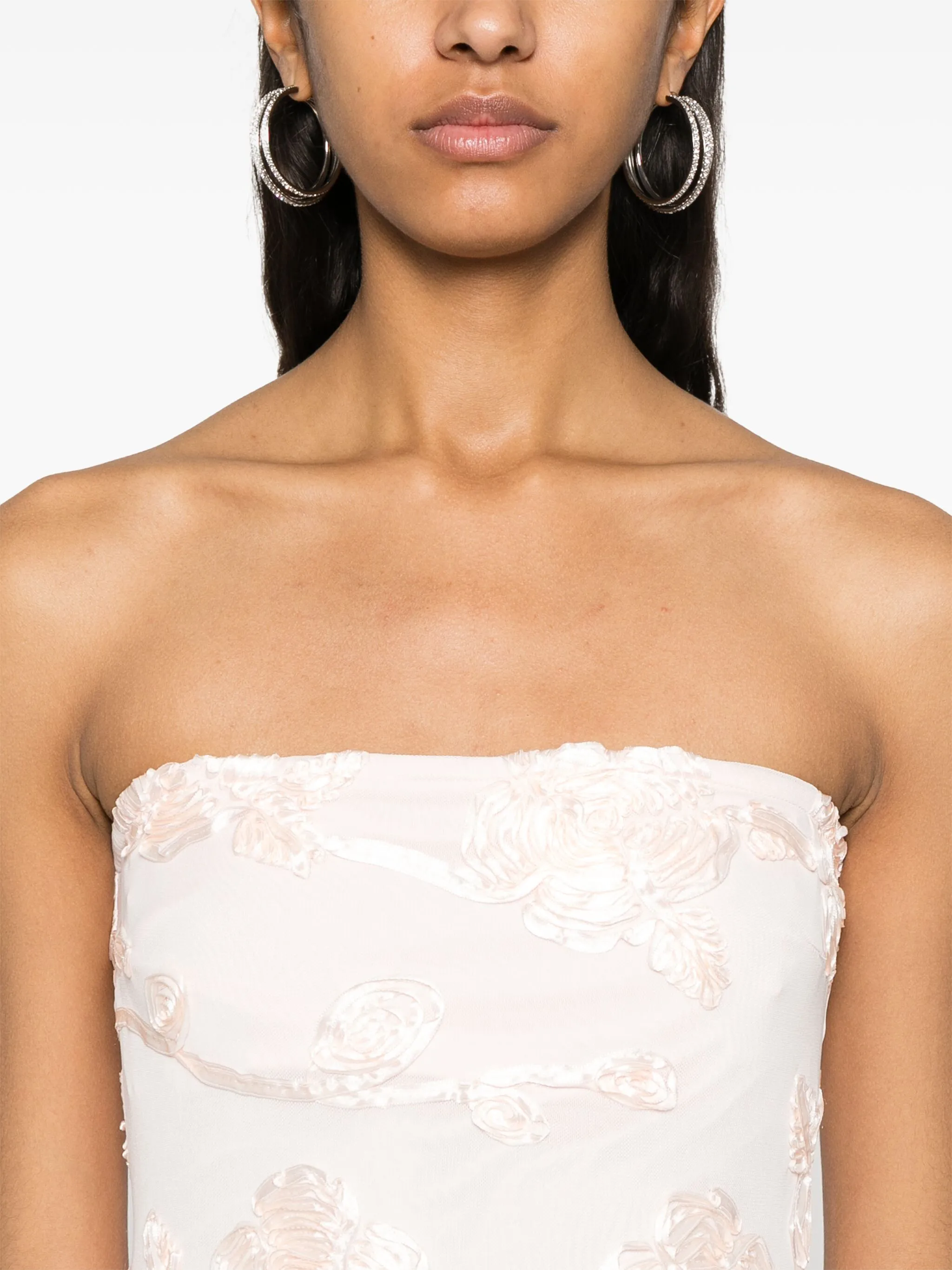 ROTATE BIRGERCHRISTENSEN Flower Mesh Tube Dress - Size 34