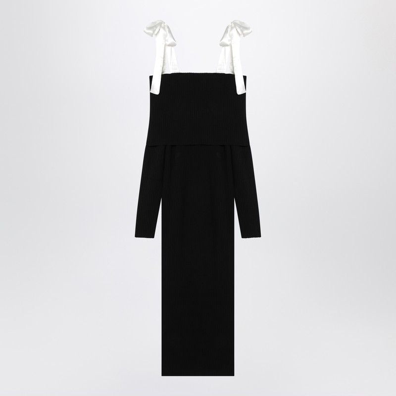 ROTATE BIRGERCHRISTENSEN Chic Midi Dress with Bow Straps