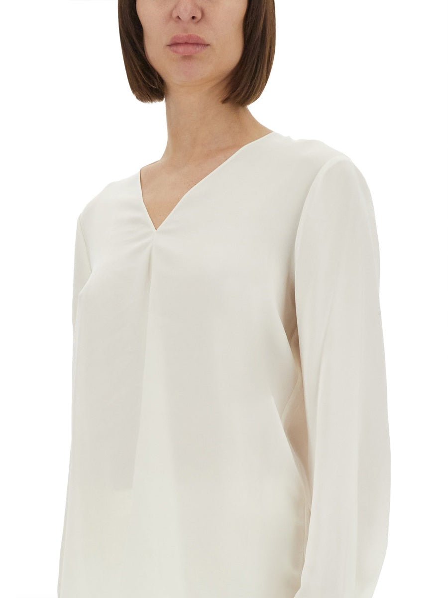 THEORY Relaxed Fit Silk Georgette Blouse - Size S