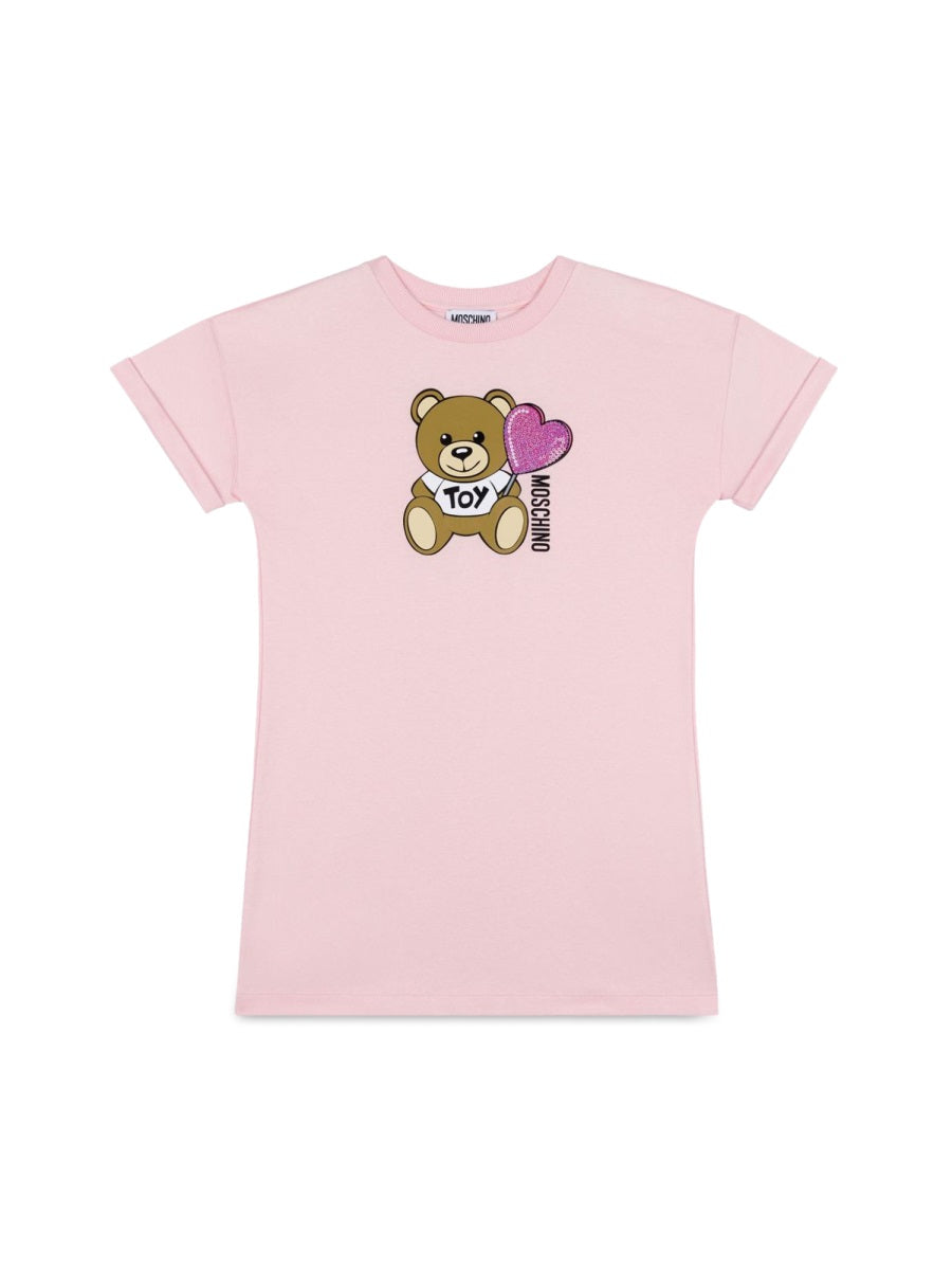 MOSCHINO Girls' Mini Dress - Soft Cotton Casual Style