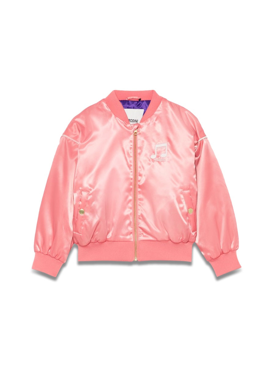 MINI RODINI Mini Chenille Baseball Jacket for Girls