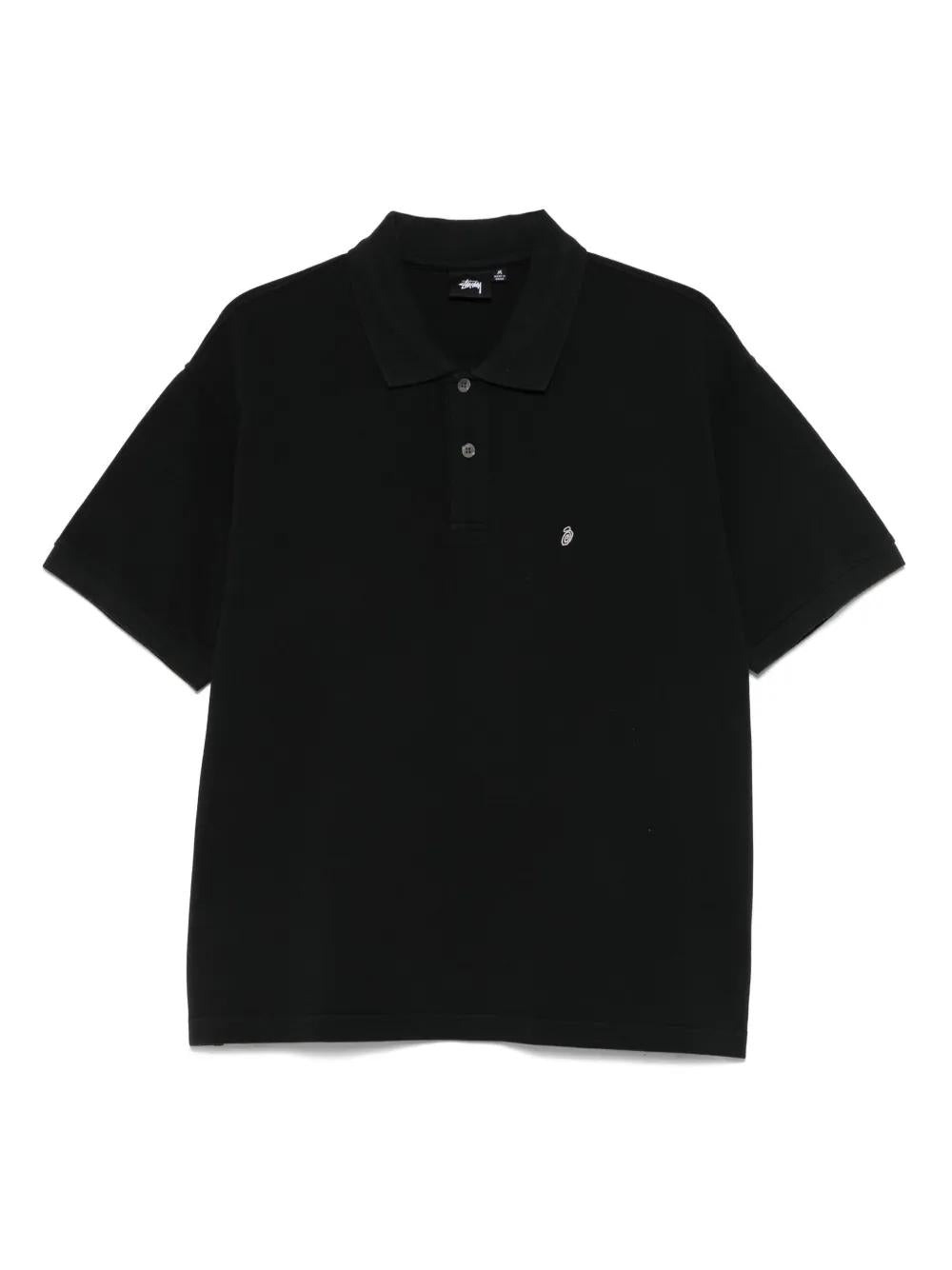 STUSSY Classic Pique Polo Shirt - Loose Fit, Size L