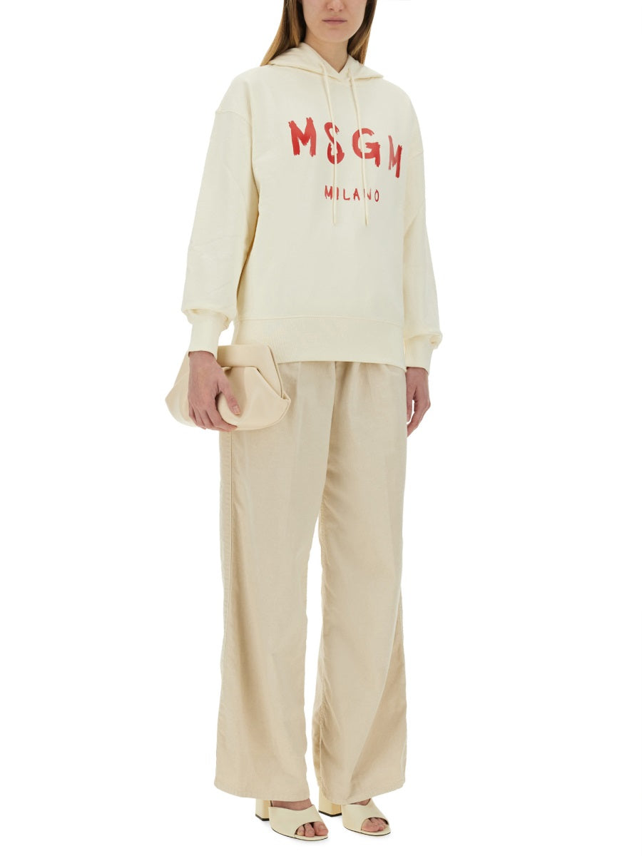 MSGM Brushed Logo Sweatshirt for Women - Size S