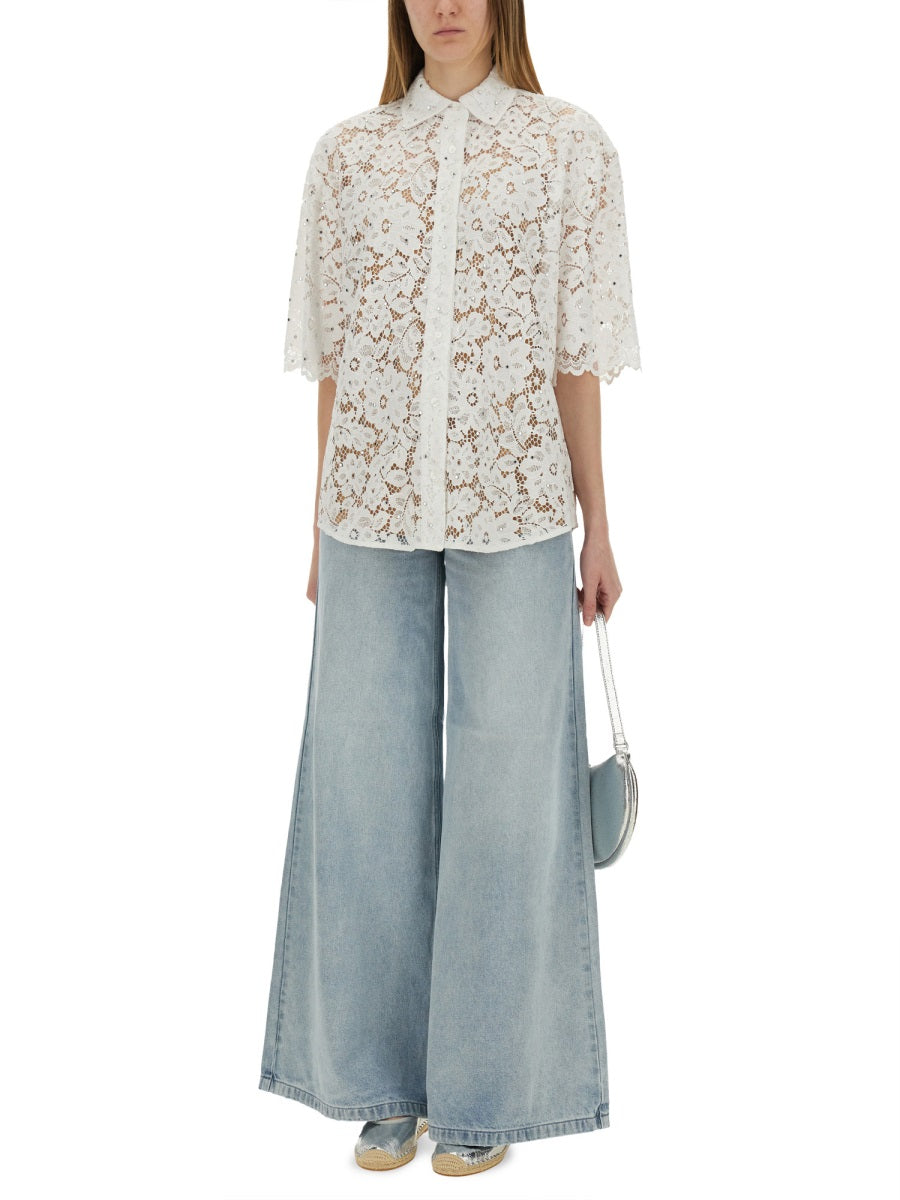 MICHAEL BY MICHAEL KORS Floral Lace Oversize Fit Shirt