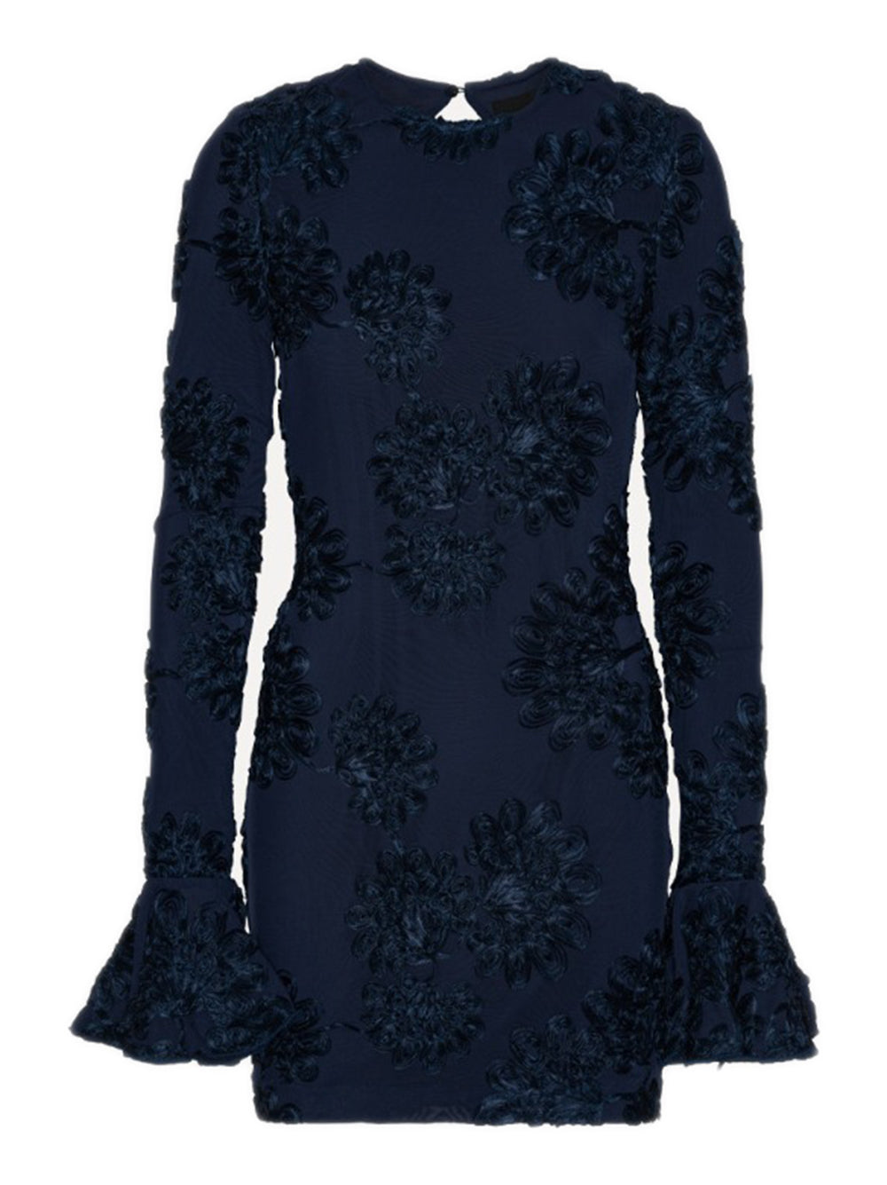 ROTATE BIRGERCHRISTENSEN 3D Mesh Long Sleeve Mini Dress