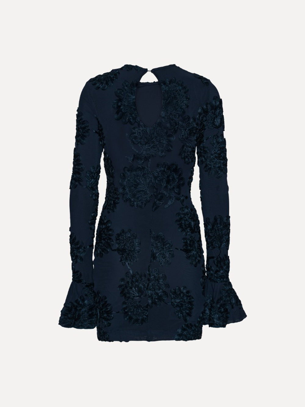 ROTATE BIRGERCHRISTENSEN 3D Mesh Long Sleeve Mini Dress