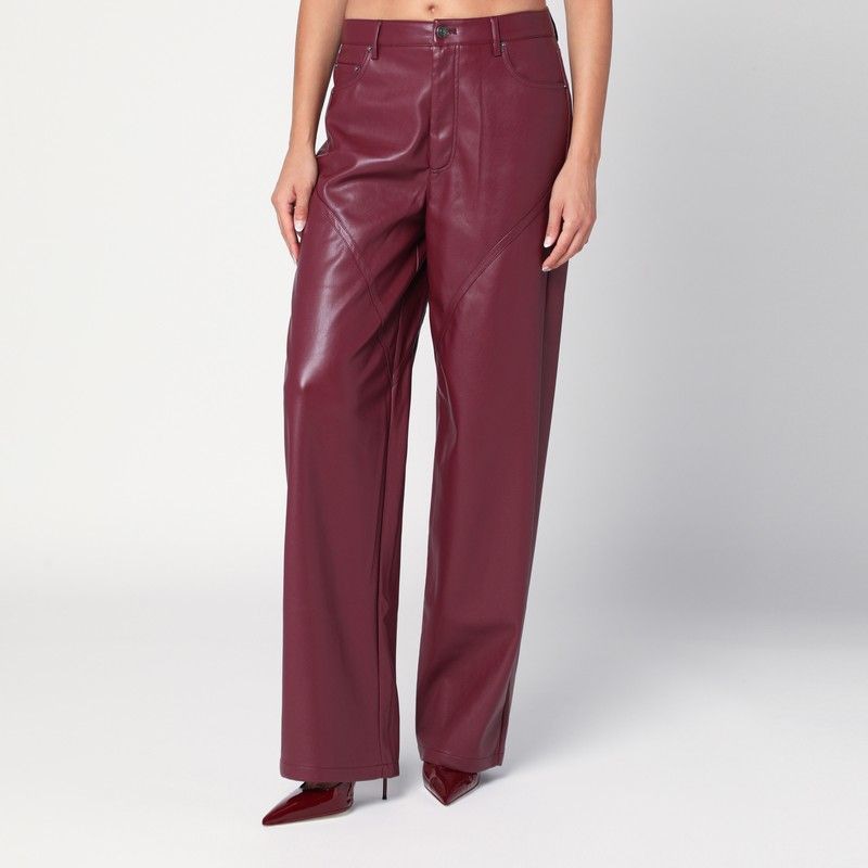 ROTATE BIRGERCHRISTENSEN Faux Leather Wide Leg Trousers