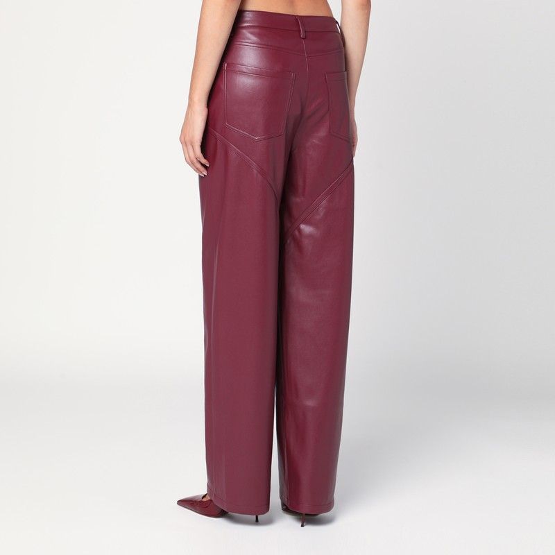 ROTATE BIRGERCHRISTENSEN Faux Leather Wide Leg Trousers