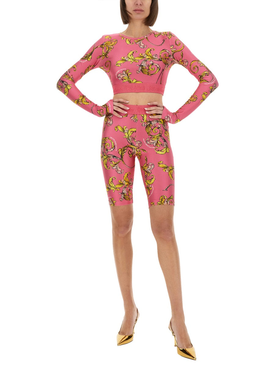 VERSACE JEANS COUTURE Cropped Baroque Mini Top - Size 40 IT