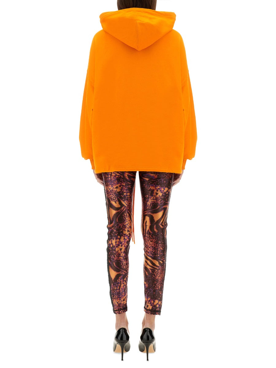 VERSACE JEANS COUTURE Hoodie with Logo and Crystals - Size S