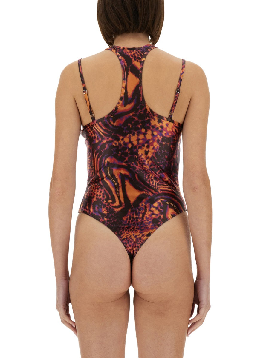 VERSACE JEANS COUTURE Slim Fit Leotard with Print - Size 38 IT
