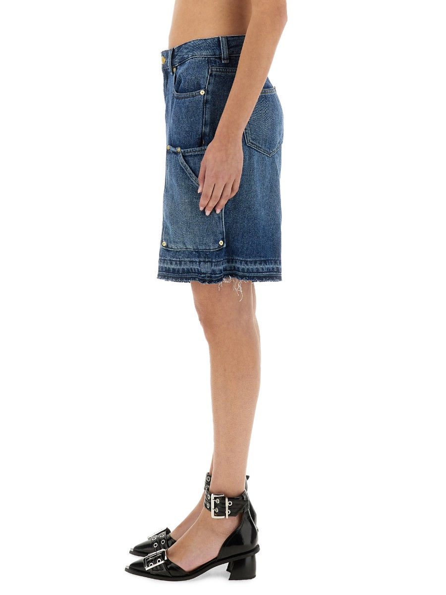 GANNI Organic Cotton Denim Shorts - Size 27