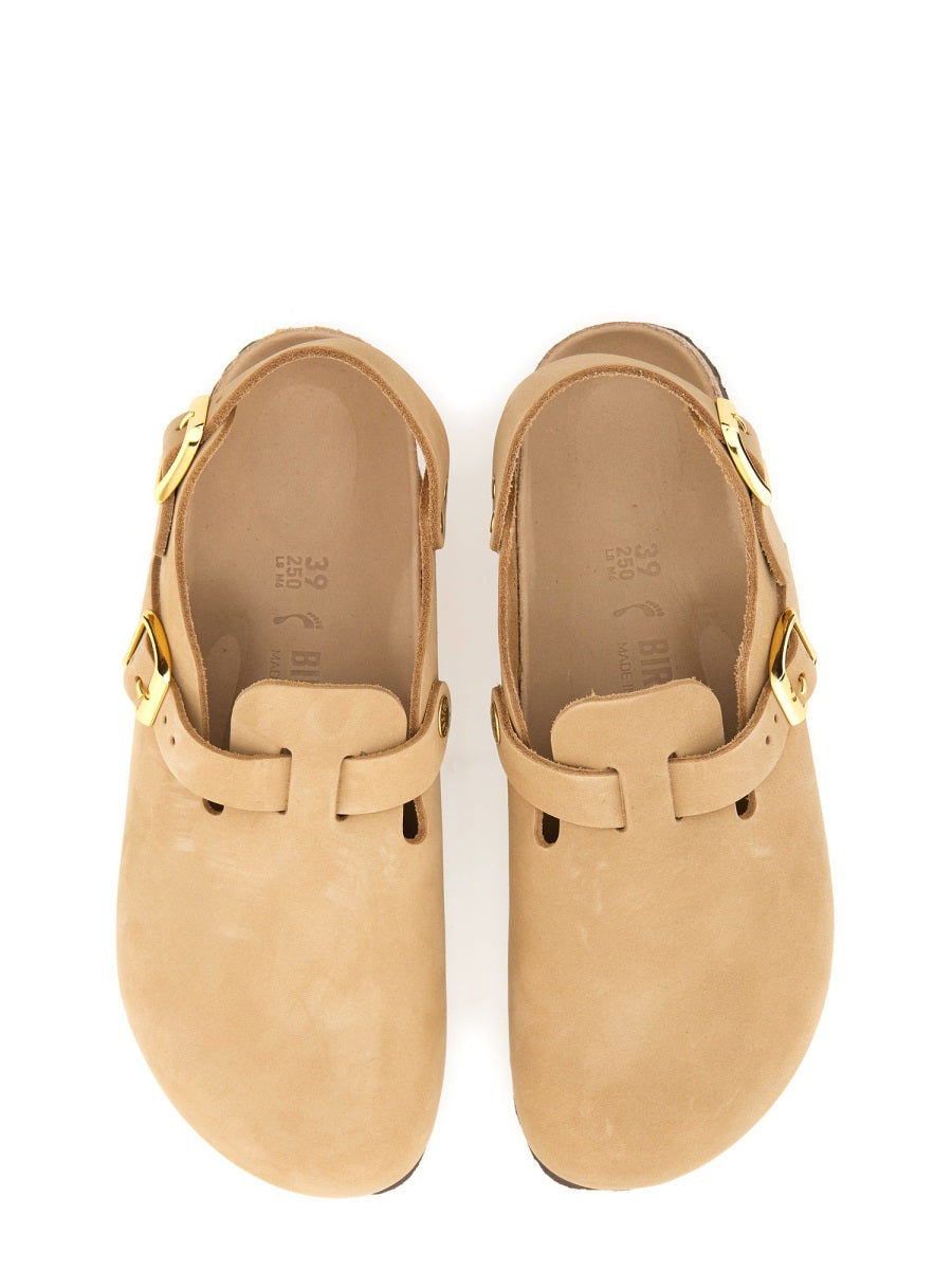 BIRKENSTOCK Narrow Fit Leather Sabot Sandals