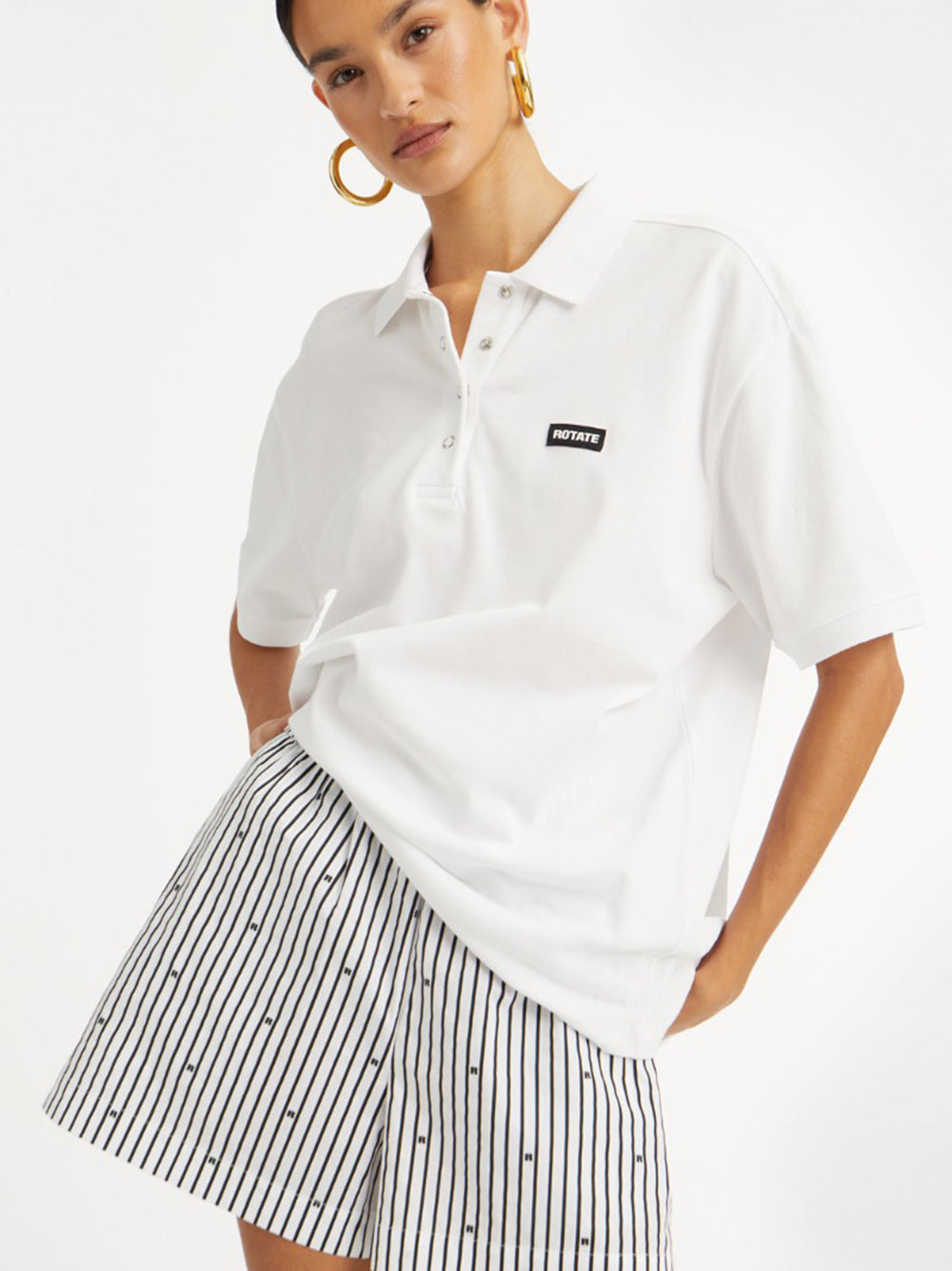 ROTATE BIRGERCHRISTENSEN Logo Shorts with Elastic Waistband - Size 34