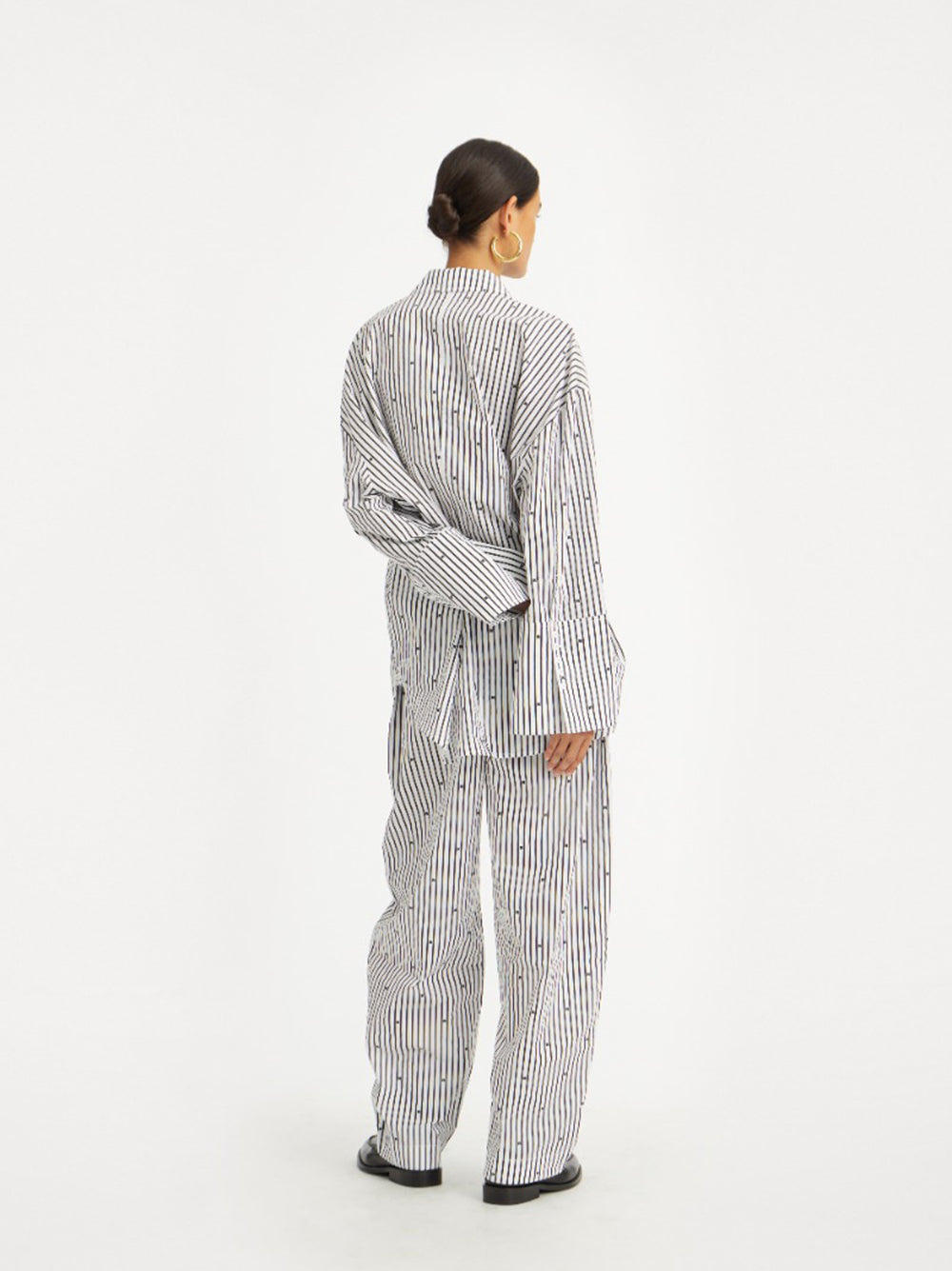 ROTATE BIRGERCHRISTENSEN Curved Hem Oversized Button-Up Shirt - Size 34