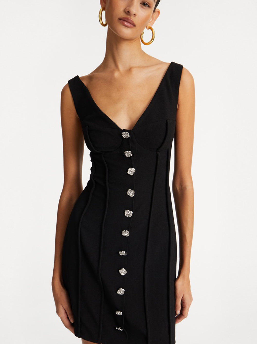 ROTATE BIRGERCHRISTENSEN Off-the-Shoulder Crepe Mini Dress - Size 34