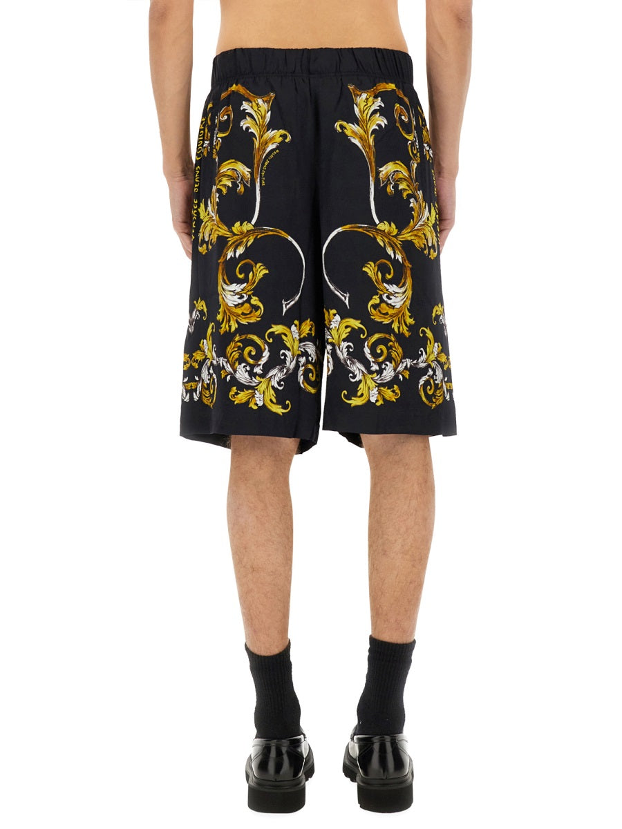 VERSACE JEANS COUTURE Baroque Outline Print Shorts - Size 48