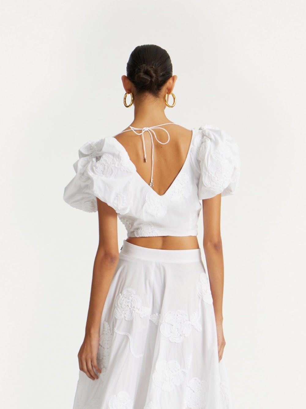 ROTATE BIRGERCHRISTENSEN Puff Sleeve Cotton Top - Size 34