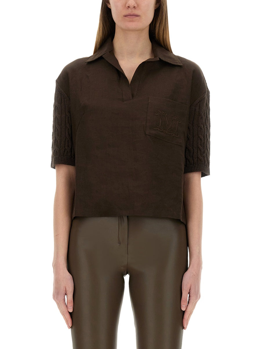 MAX MARA Flaxlinen Polo T-Shirt for Women - Size S