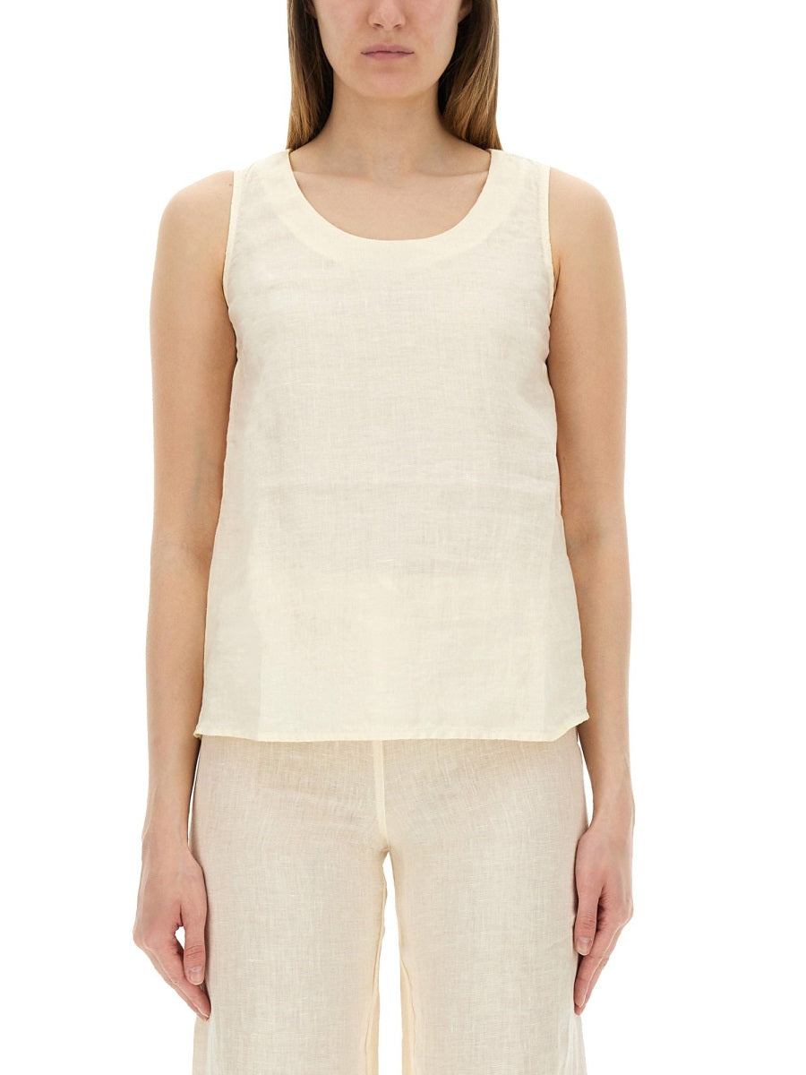 120% LINO Essential Linen Top - Size 40 IT