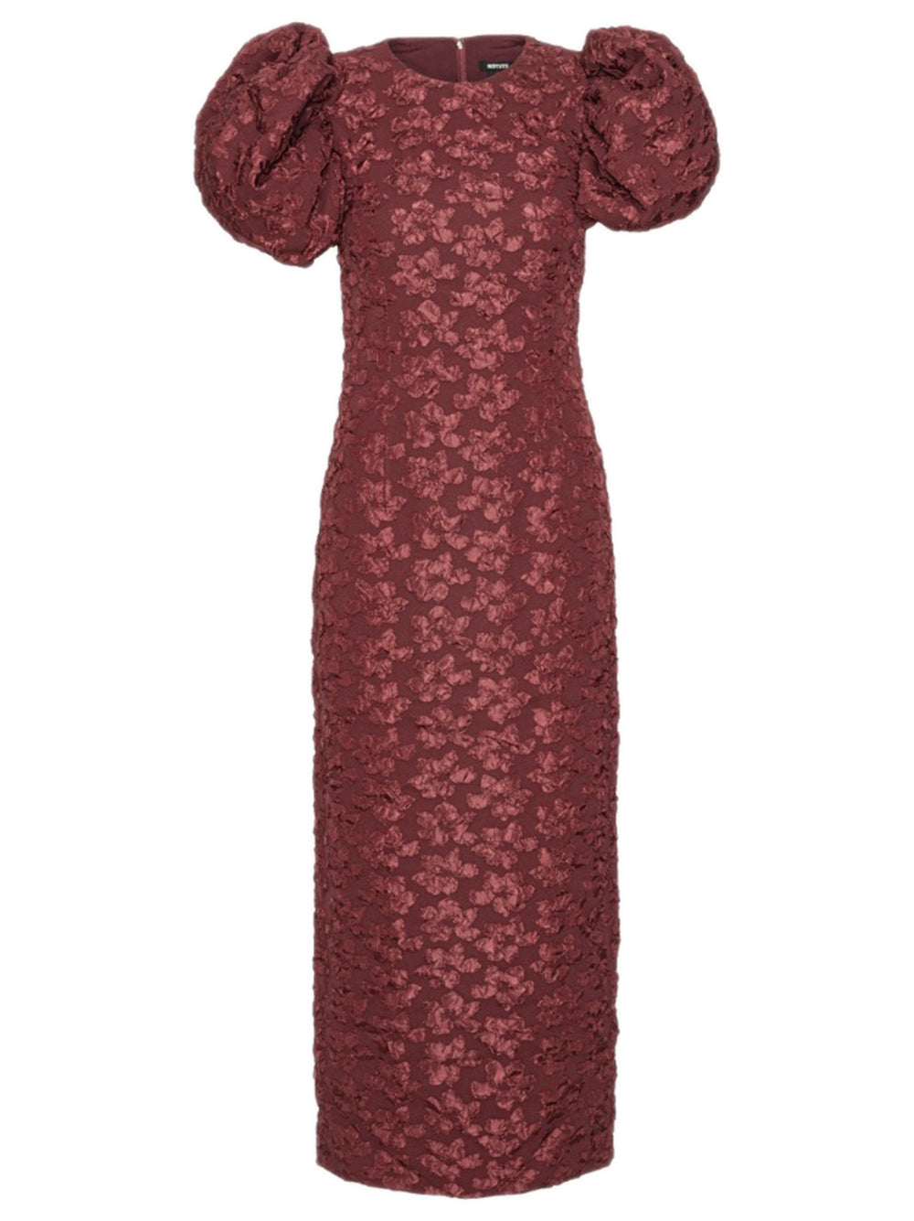 ROTATE BIRGERCHRISTENSEN Jacquard Midi Puffy Dress with Short Sleeves - Size 34